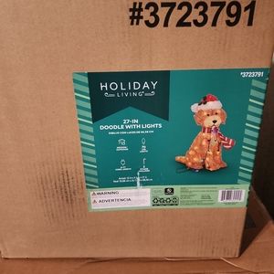 Holiday Golden Doodle Living 27" Christmas LED Light Up Fluffy Doodle Dog Decor